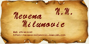 Nevena Milunović vizit kartica
